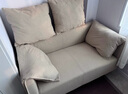 沙發(fā)客廳小戶(hù)型臥室公寓出租屋單人辦公室休息區雙三人位布藝沙發(fā) 親膚燈芯絨材質(zhì)-米白色 小兩人位 120cm 標準版 曬單實(shí)拍圖