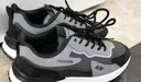 歐倫啄木鳥(niǎo)男鞋秋冬季新款休閑鞋工作上班皮面運動(dòng)鞋防水防滑勞保潮鞋子男 黑灰色 42 曬單實(shí)拍圖