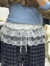 屁簾女遮胯秋冬蕾絲半身裙網(wǎng)紗裙簾甜美風(fēng)疊穿屁簾遮屁股短裙子 【網(wǎng)紗屁簾-白色】 曬單實(shí)拍圖