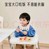 愛(ài)寶適兒童罩衣秋冬嬰兒反穿衣寶寶吃飯圍兜防濺衣小孩飯兜藍挖掘機S734 曬單實(shí)拍圖