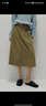森馬（Semir）半身裙女磨毛純色A字長(cháng)裙簡(jiǎn)約百搭秋季純棉寬松傘裙顯瘦潮流 豆沙綠40065 S 曬單實(shí)拍圖