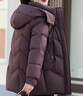 鴨鴨（YAYA）品牌媽媽冬季羽絨服2025新款中老年人女士中長(cháng)款冬裝連帽外套 紫李色 4XL (建議150-165斤) 曬單實(shí)拍圖