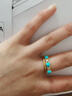 meluxe美奈 金騰綠松 S925銀彩寶戒指綠松石女戒活口 送老婆新年禮物 綠松石約4mm 曬單實(shí)拍圖