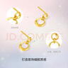 周六福金環(huán)相扣黃金耳飾足金耳釘女新年禮物計價(jià)A0923017 一對 約1.9g 曬單實(shí)拍圖