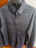 國際米瀾男加絨加厚保暖羊.絨襯衫秋冬季商務(wù)休閑抗皺寬松格子襯衣 新灰 XL 175合適140-155斤左右 曬單實(shí)拍圖