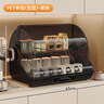 多功能置物架杯架桌面帶蓋防塵水杯儲物茶具收納盒咖啡杯馬克杯架 大號-高級黑透【45*35*32cm】 曬單實(shí)拍圖