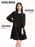 VEROMODA連衣裙季優(yōu)雅氣質(zhì)七分袖海軍領(lǐng)暗紋短裙女317C021 S59黑色 165/84A/M 曬單實(shí)拍圖