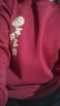 班尼路（Baleno）酒紅色衛衣男女2026新款馬年本命年長(cháng)袖上衣服平安喜樂(lè )[燙金印花] 曬單實(shí)拍圖