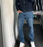 Lee【張凌赫代言】726舒適直筒丹寧復古水洗藍色男牛仔褲休閑潮流 中淺藍 33 (150-160斤可選) 曬單實(shí)拍圖