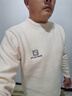 真維斯一體絨冬季半高領(lǐng)毛衣男中青年新款時(shí)尚刺繡加絨加厚保暖針織衫潮 10819/1020米白色 XL 建議體重130-150斤 曬單實(shí)拍圖