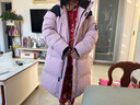 探路者25年新品連帽長(cháng)款羽絨服QADDBN95680 糖粉 150 曬單實(shí)拍圖
