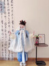 G.duck漢服女童秋冬連衣裙2025新款拜年服兒童國風(fēng)古裝斗篷古風(fēng)公主裙 藍色襦裙+藍色斗篷 130 cm 曬單實(shí)拍圖