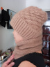 恒源祥新款帽子女加絨加厚圍巾一體風(fēng)雪帽秋冬季松鼠絨毛線(xiàn)帽保暖網(wǎng)紅帽 卡其色【加絨加厚插口款】 均碼 曬單實(shí)拍圖