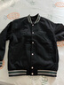 MMOPTOP美式麂皮棒球服外套潮男春秋季刺繡痞帥寬松休閑夾克23001 黑色 L 曬單實(shí)拍圖