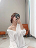獺惠 美式白襯衫女 長(cháng)袖性感男友風(fēng)襯衫睡衣純欲薄款高級感可外穿襯衣 白色M號丨性感男友風(fēng)襯衫睡衣 曬單實(shí)拍圖