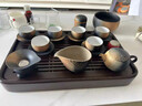 兩甫整套功夫茶具套裝家用新款輕奢黑粗陶漸變便攜旅行電陶茶盤(pán)臺 漸變祥云壺(禮盒裝) 不倒杯 19件 曬單實(shí)拍圖