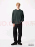 優(yōu)衣庫男裝柔軟針織搖粒絨圓領(lǐng)套頭衫/長(cháng)袖T恤25秋冬新款479791 58 深綠色 M /170/92A 曬單實(shí)拍圖