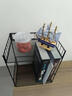 伊思家可移動(dòng)書(shū)包架桌下置物筐家用放存書(shū)桌收納神器帶輪小推車(chē)書(shū)架收納 黑色兩層大號【移動(dòng)款】 曬單實(shí)拍圖