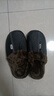 棉拖鞋男冬季中老年人室內家居鞋厚底防滑皮面防水加絨保暖拖鞋 黑色 40-41 【建議39-40的腳穿】 曬單實(shí)拍圖