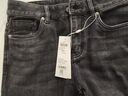 GXG男裝 經(jīng)典水洗設計火山巖抓絨彈力修身牛仔褲 黑色 170/M 曬單實(shí)拍圖