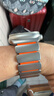 NOMAD斯特拉手表表帶磁吸扣適用蘋(píng)果AppleWatchUltra1-3Series1-11及SE系列表盤(pán)44/45/46/49毫米兼容 銀橙【原色鈦+橙氟橡膠】 曬單實(shí)拍圖
