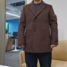 報喜鳥(niǎo)翻領(lǐng)短款羊毛大衣男士商務(wù)休閑直筒毛呢外套KEBS243012U摩卡棕50 曬單實(shí)拍圖