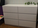 HJ HMJIA斗柜三四五斗柜臥室客廳靠墻抽屜柜儲物柜收納柜靠山柜家具 【六斗柜：100*40*66.5cm】暖白色 曬單實(shí)拍圖