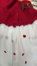 戴維貝拉兒童連衣裙春裝女童毛衣網(wǎng)紗長(cháng)袖紅色新年裙子童裝 曬單實(shí)拍圖