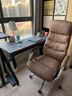 顧家家居真皮老板椅辦公家用電腦椅大班椅頭層牛皮久坐轉椅奢華總裁椅 棕色I頭層牛皮I鋁合金材質(zhì)I高背 曬單實(shí)拍圖