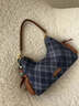 CinvaiKrose官方店小c&k牛仔帆布包包女包2025新款潮流月牙包單肩包生日禮物 藍格Blue lattice【送女友老婆女生禮物走心】 曬單實(shí)拍圖