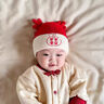 wua·wua嬰兒帽子秋冬季喜慶新年紅色加厚保暖毛線(xiàn)帽男女寶寶小月齡針織帽 歲歲平安 帽圍38-46cm/適合2-20個(gè)月 曬單實(shí)拍圖