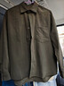 Foss Phil長(cháng)袖襯衫男士秋冬季日系純色休閑高級感襯衣外套男G2510軍綠M 曬單實(shí)拍圖