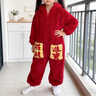 兒童連體睡衣女孩搞怪紅色睡袋財神爺造型服裝男童毛絨絨玩偶服冬 SDM81376招財進(jìn)寶【可愛(ài)搞怪連體衣】 140 cm/16碼【133-143cm】 曬單實(shí)拍圖
