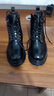 蜻蜓牌馬丁靴男秋冬季真皮復古高幫皮鞋工裝靴子男厚底皮靴保暖機車(chē)靴男 黑色馬丁靴 39 曬單實(shí)拍圖