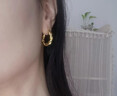 TFY劉亦菲同款金色麻花耳環(huán)女氣質(zhì)高級感小眾2026新款輕奢高端耳飾 金色麻花耳環(huán) 曬單實(shí)拍圖