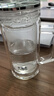 水宜生玻璃杯雙層泡茶杯高檔商務(wù)帶把手防燙耐熱辦公杯男士刻字水晶杯 辦公泡茶杯380ml 曬單實(shí)拍圖