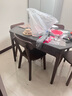 源氏木語(yǔ)精選實(shí)木餐桌現代簡(jiǎn)約巖板面餐桌橡膠木多功能可伸縮折疊吃飯桌子 0.86-1.3m純黑巖板餐桌+椅*4 曬單實(shí)拍圖