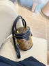 香港正品2026新款發(fā)財桶老花女包爆款Cannes真皮斜挎手提圓桶包 老花咖啡小號 曬單實(shí)拍圖