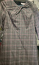 PORTS 寶姿秋冬新品女裝休閑通勤設計感收腰長(cháng)袖短連衣裙 灰色混色 L (8) 曬單實(shí)拍圖