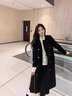 濮院女士高端羊毛羊絨大衣秋冬新款雙面毛呢外套小個(gè)子寬松中長(cháng)款 黑色（韓版四排扣） S 建議80-120斤 曬單實(shí)拍圖