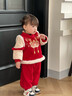 優(yōu)奇女寶寶衣服秋冬加絨加厚套裝滿(mǎn)月百天周歲禮服紅色過(guò)年拜新年裝 紅色刺繡套裝 90 曬單實(shí)拍圖