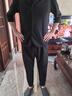 莫代爾高檔棉麻休閑家居服男運動(dòng)透氣夏季中國風(fēng)V領(lǐng)修身中年爸爸兩件套 422黑色套裝 4XL 曬單實(shí)拍圖