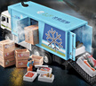 卡威合金噴霧冷藏車(chē)玩具大貨車(chē)男孩卡車(chē)集裝箱兒童工程車(chē)貨柜車(chē)小汽車(chē) 噴霧模擬冷氣-藍色（送道具海鮮） 曬單實(shí)拍圖