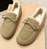 冬季牛筋軟底老北京棉鞋女加絨加厚防滑一腳蹬中年媽媽豆豆鞋 卡其色 38 曬單實(shí)拍圖