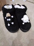 貓力高幫棉拖鞋女包跟冬季2025新款室內家居毛毛加絨厚底保暖棉鞋外穿 黑色 【可愛(ài)煤球】 38-39 適合37-38 曬單實(shí)拍圖