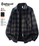 MAYBEYOND長(cháng)袖格子襯衫男士春季開(kāi)衫上衣外套男復古休閑寬松襯衣MC04灰色XL 曬單實(shí)拍圖