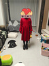 左西童裝女童紅色連衣裙兒童秋冬季2025新款女孩大童新年服荷葉裙 紅色 150 cm 曬單實(shí)拍圖