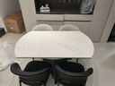 意式極簡(jiǎn)旋轉可伸縮巖板餐桌椅組合家用小戶(hù)型方圓兩用現代餐臺 1.3米旋轉伸縮餐桌+4餐椅 曬單實(shí)拍圖