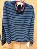 siqin斯琴2025秋季新款深藍條紋雙層翻領(lǐng)針織衫寬松套頭毛衫BEQB01283 條紋 S 曬單實(shí)拍圖