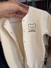 小三月嬰兒衣服秋冬加絨男女寶寶一體絨保暖奧粒絨無(wú)骨連體衣中厚嬰幼兒 AL115小熊米白 59cm 建議10斤內 曬單實(shí)拍圖